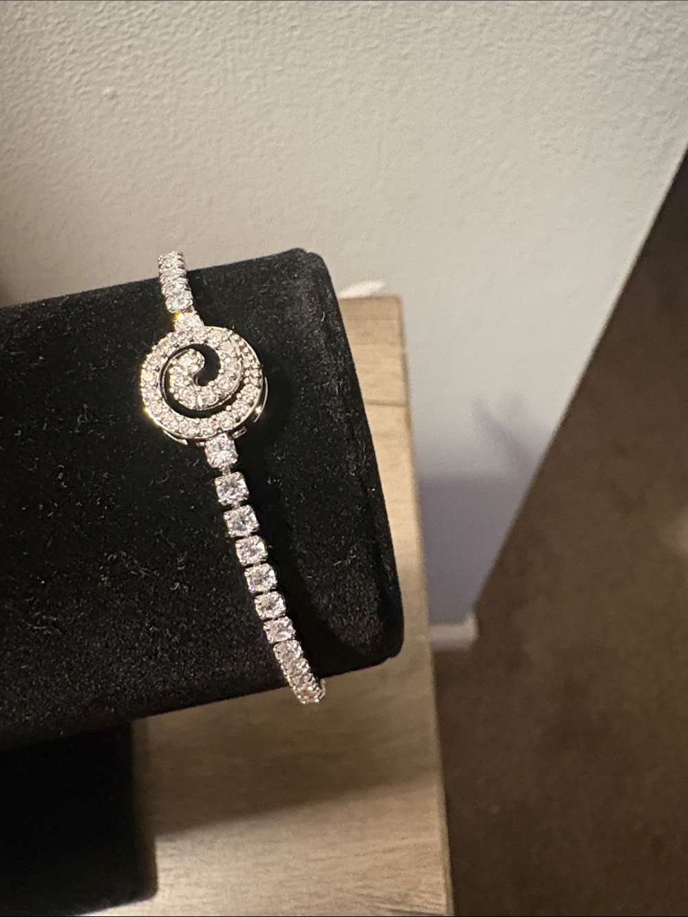 Silver Spiral Pave Tennis Bracelet - Elegant Women’s Jewelry